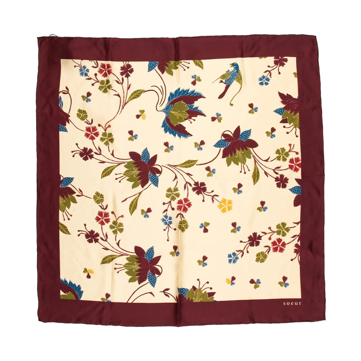 Oscar de la Renta, Silk Floral Print Scarf