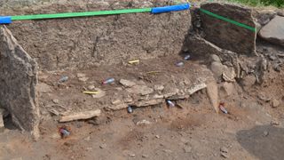 Atone-lined burial chamber was found during excavations of a Neolithic dolmen tomb.