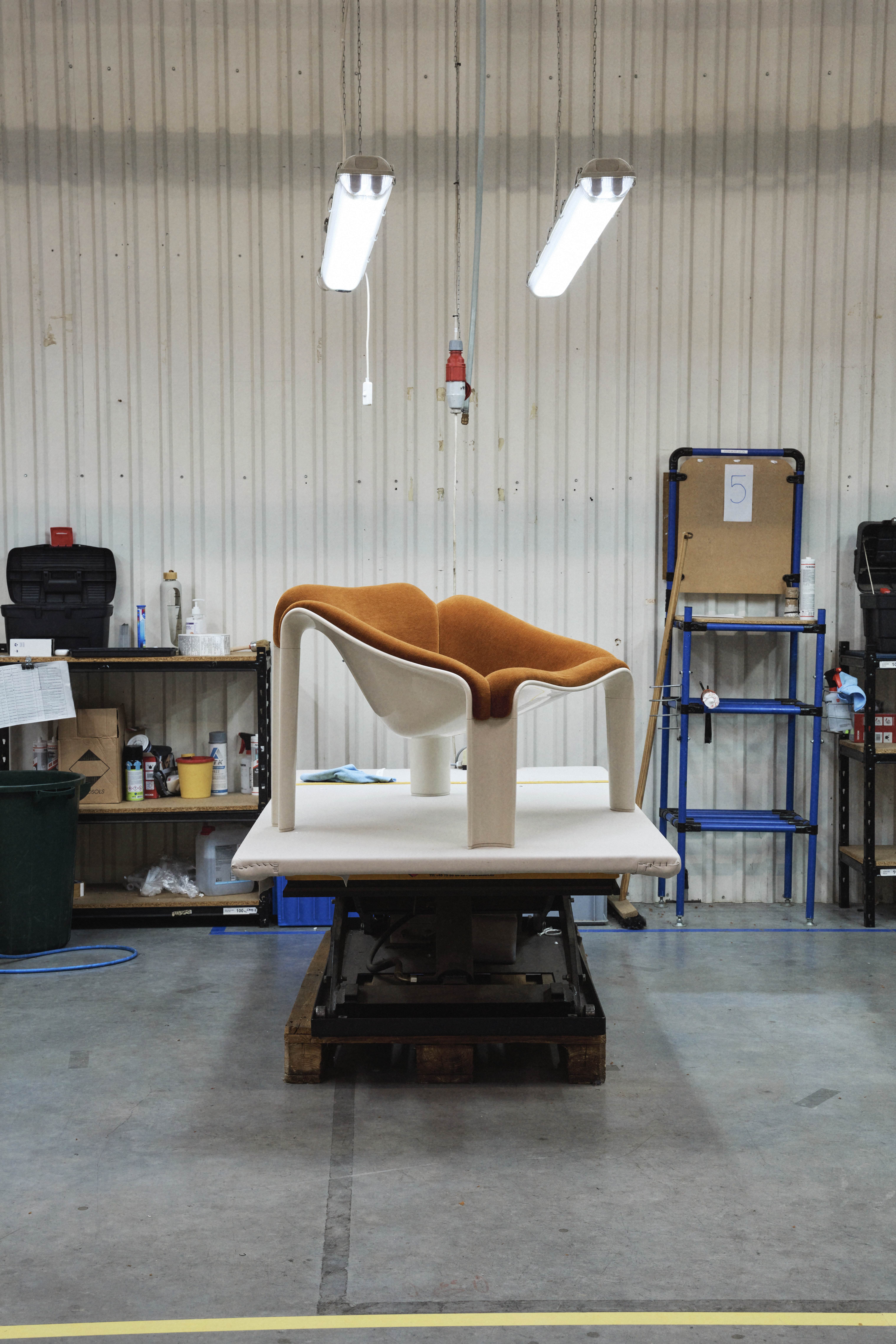 Production shot of chair in a factory
