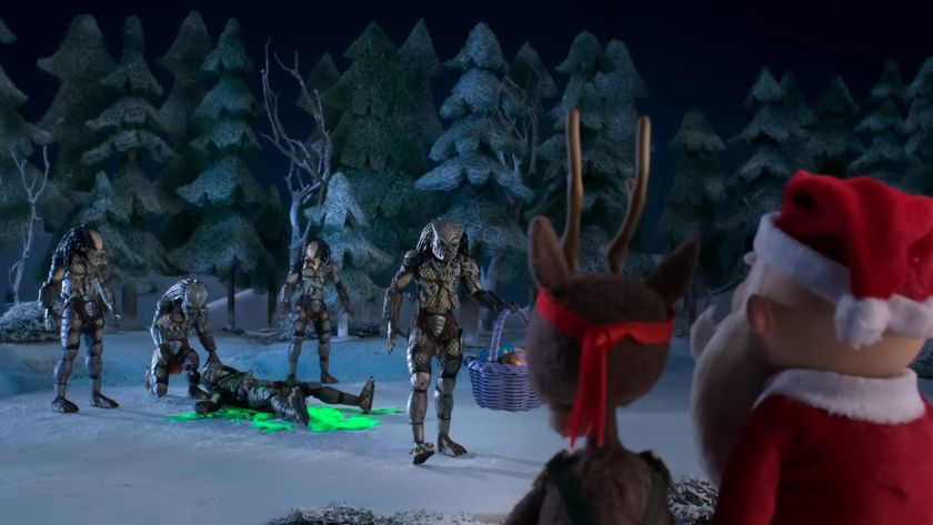 Screenshot from stop-motion animated Holiday Short "The Predator: Holiday Special "