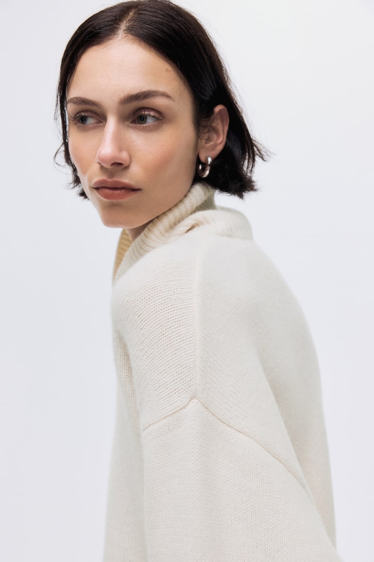 Cashmere-Blend Polo-Neck Jumper