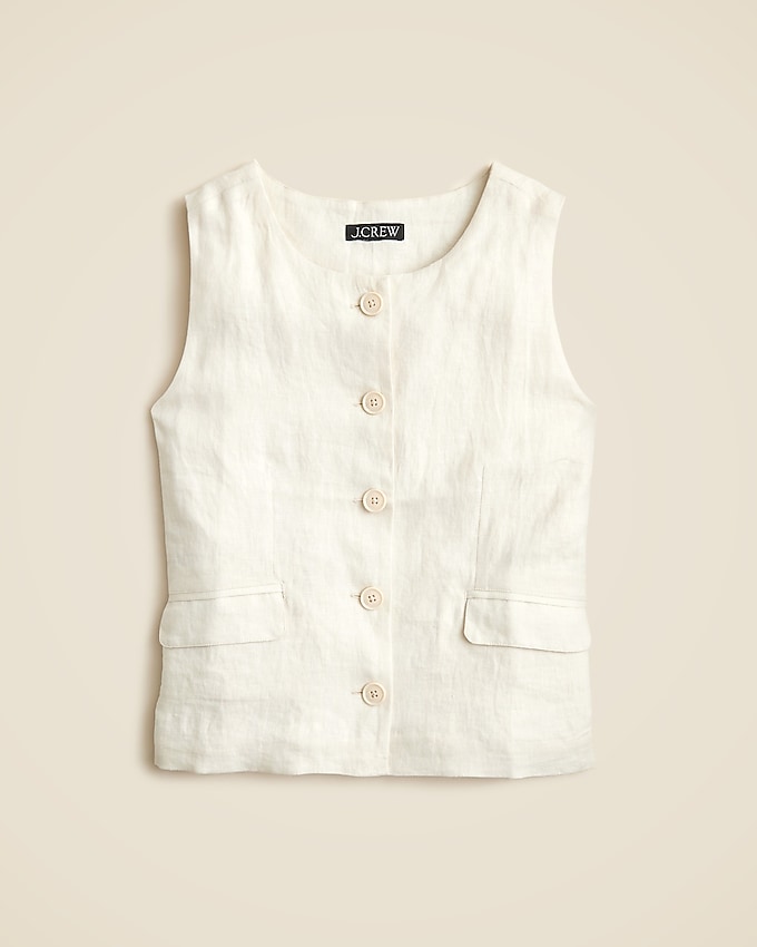 Crewneck Vest in Linen