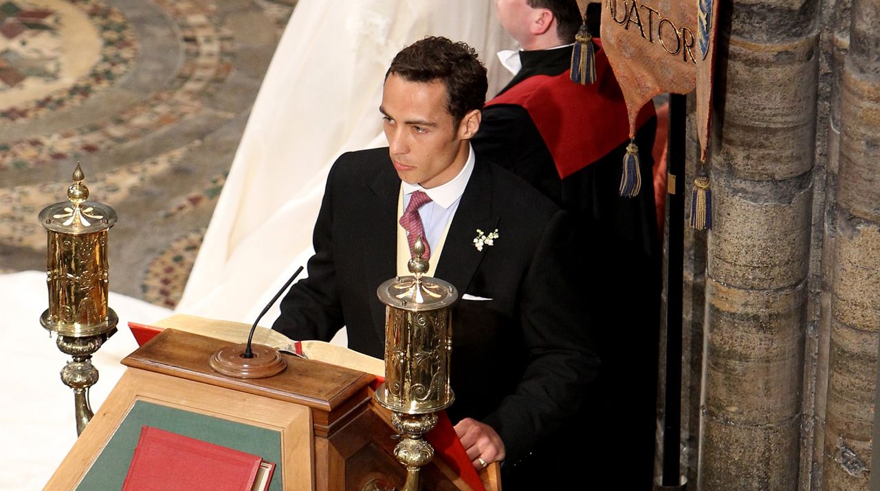 Brother of the bride, James Middleton seen before making a reading during the Royal Wedding of Prince William to Catherine Middleton at Westminster Abbey on April 29, 2011 in London, England. The