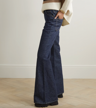 Chloé Recycled Cotton and Linen-Blend Flared Trousers