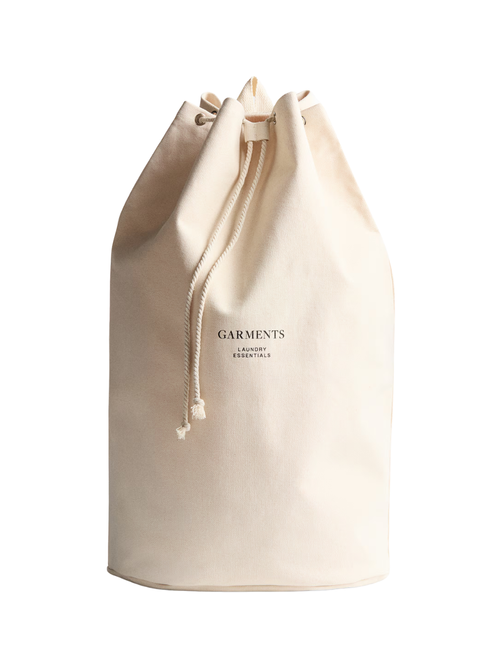 Cotton Laundry Bag with Text Motif