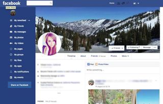 Facebook Flat features a simple 'sticky' menu that never leaves
