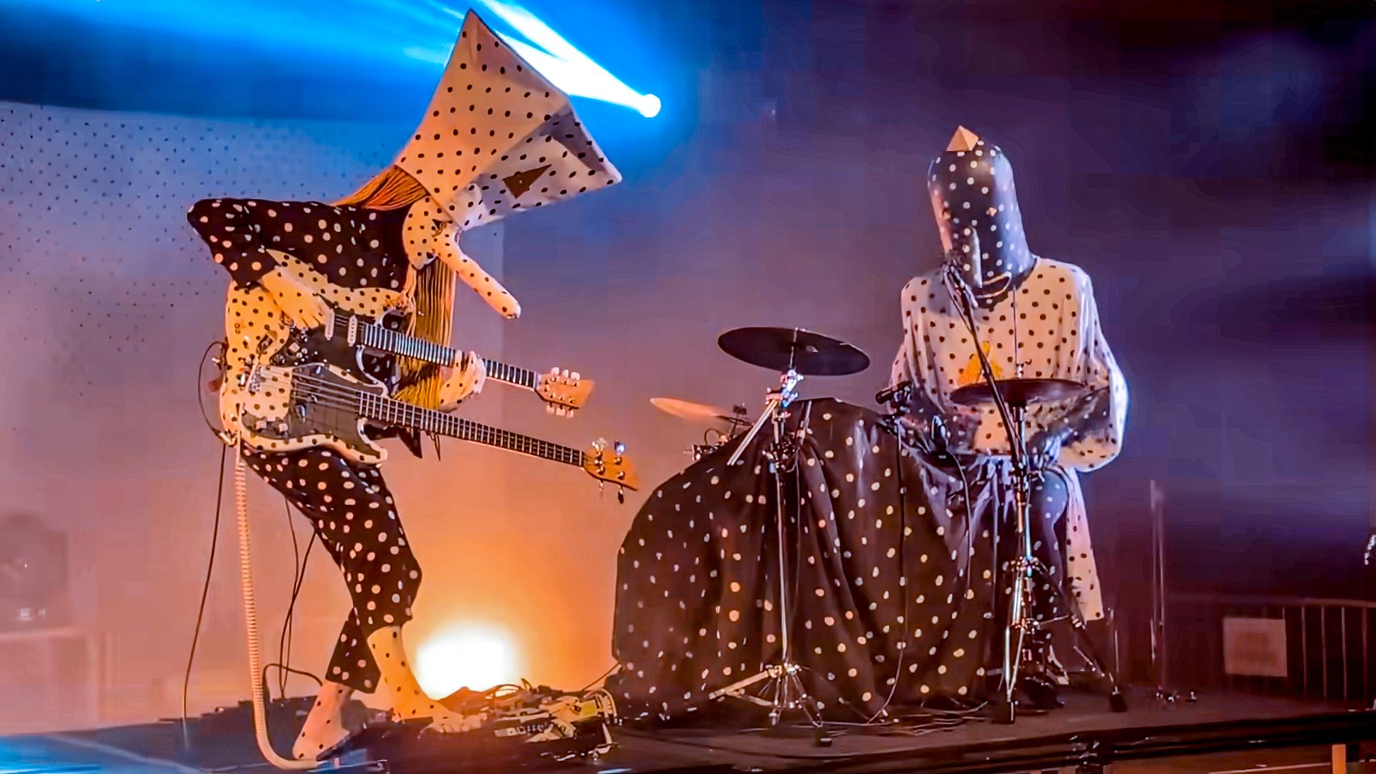 The masked duo during a promotional shoot