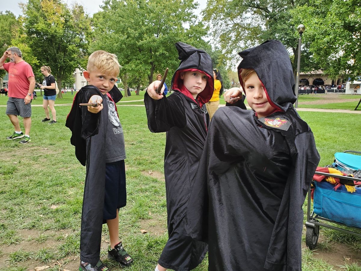 HPWU Fan Festival kids in wizarding robes