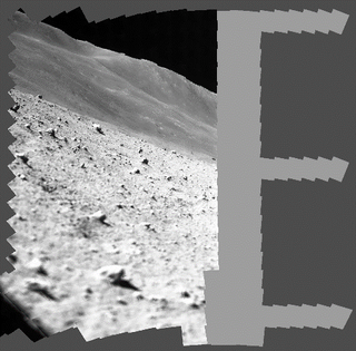 grey, rocky surface of the moon