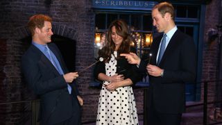 Prince Harry, Kate Middleton and Prince William at the Harry Potter studio tour