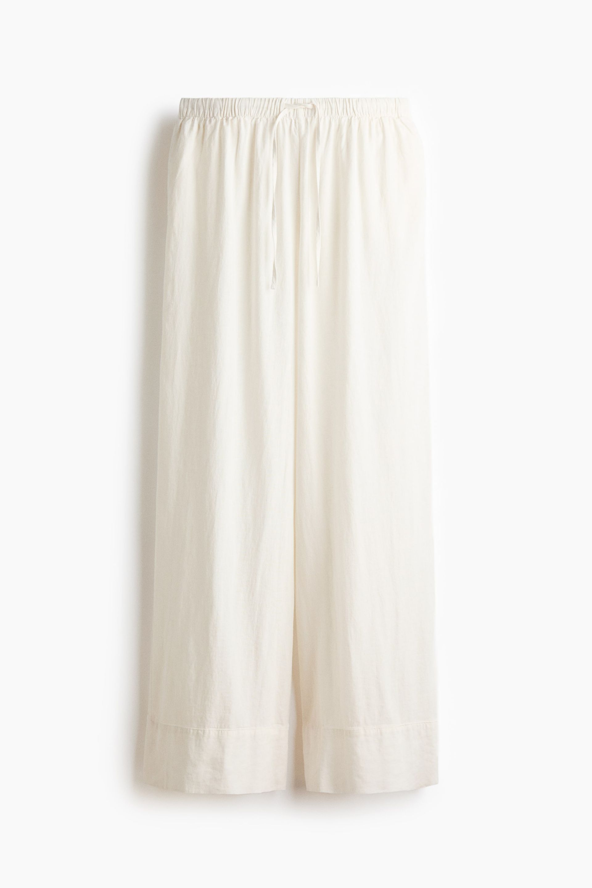 Wide Linen-Blend Trousers