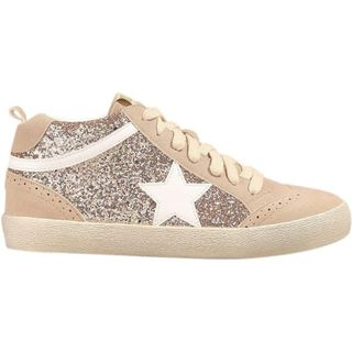 Mi.iM Daisy Rubber Sole Lace-up Glitter Suede Mid Star Sneaker