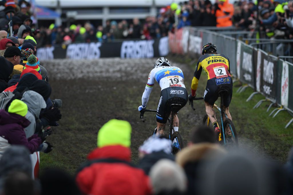 Toon Aerts and Mathieu van der Poel ride together