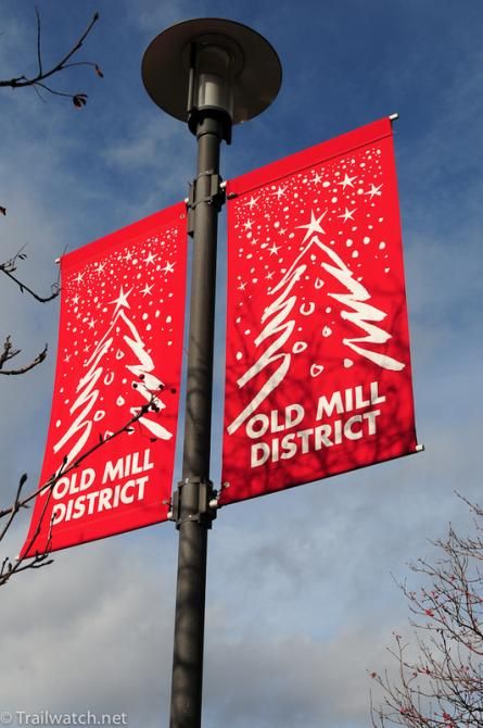 The Old Mill District where the races were held was in full Christmas shopping mode