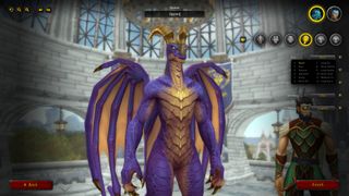 World of Warcraft Dragonflight Dracthyr customized as Spyro the Dragon