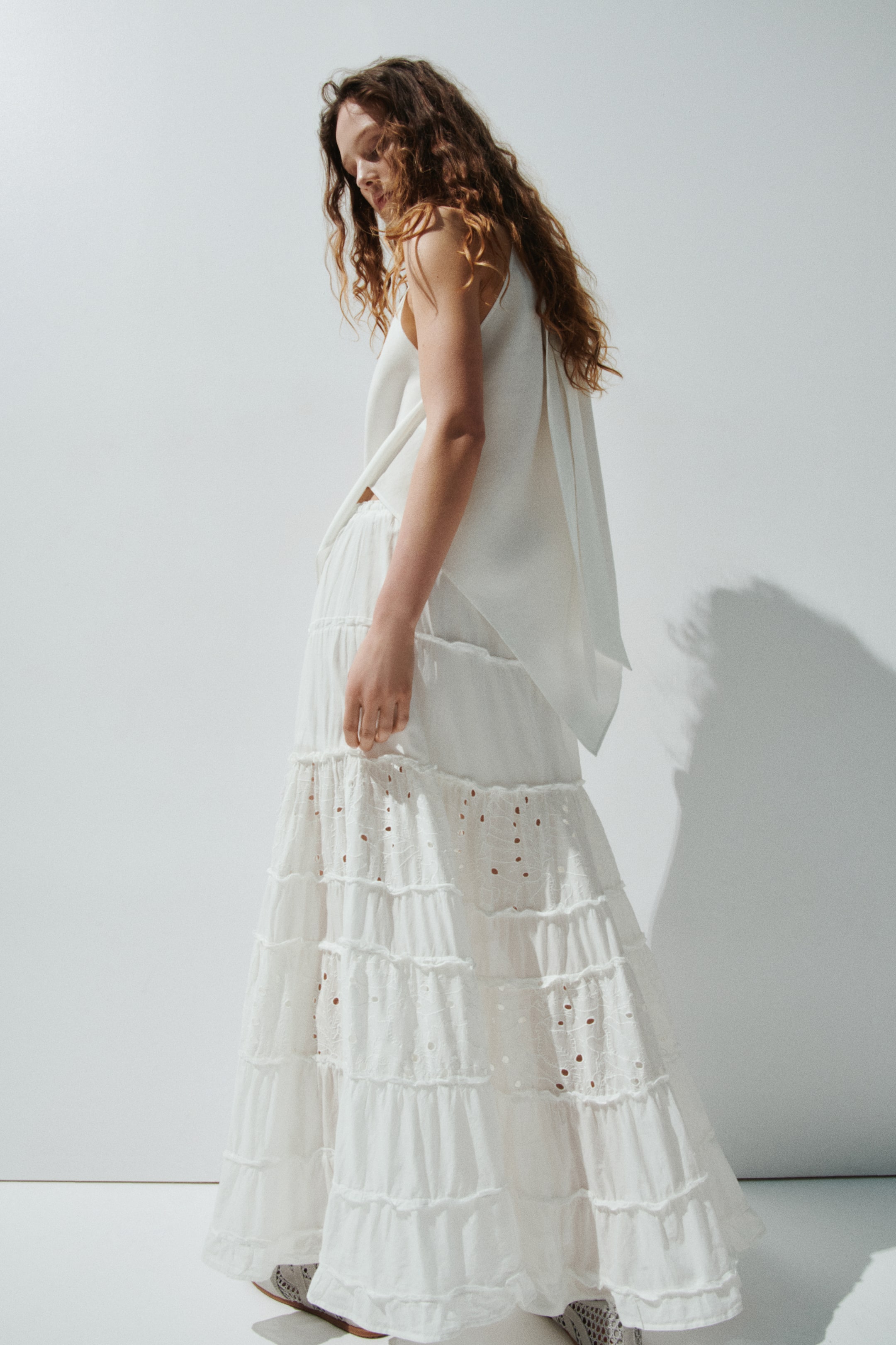 Broderie Anglaise Maxi Skirt