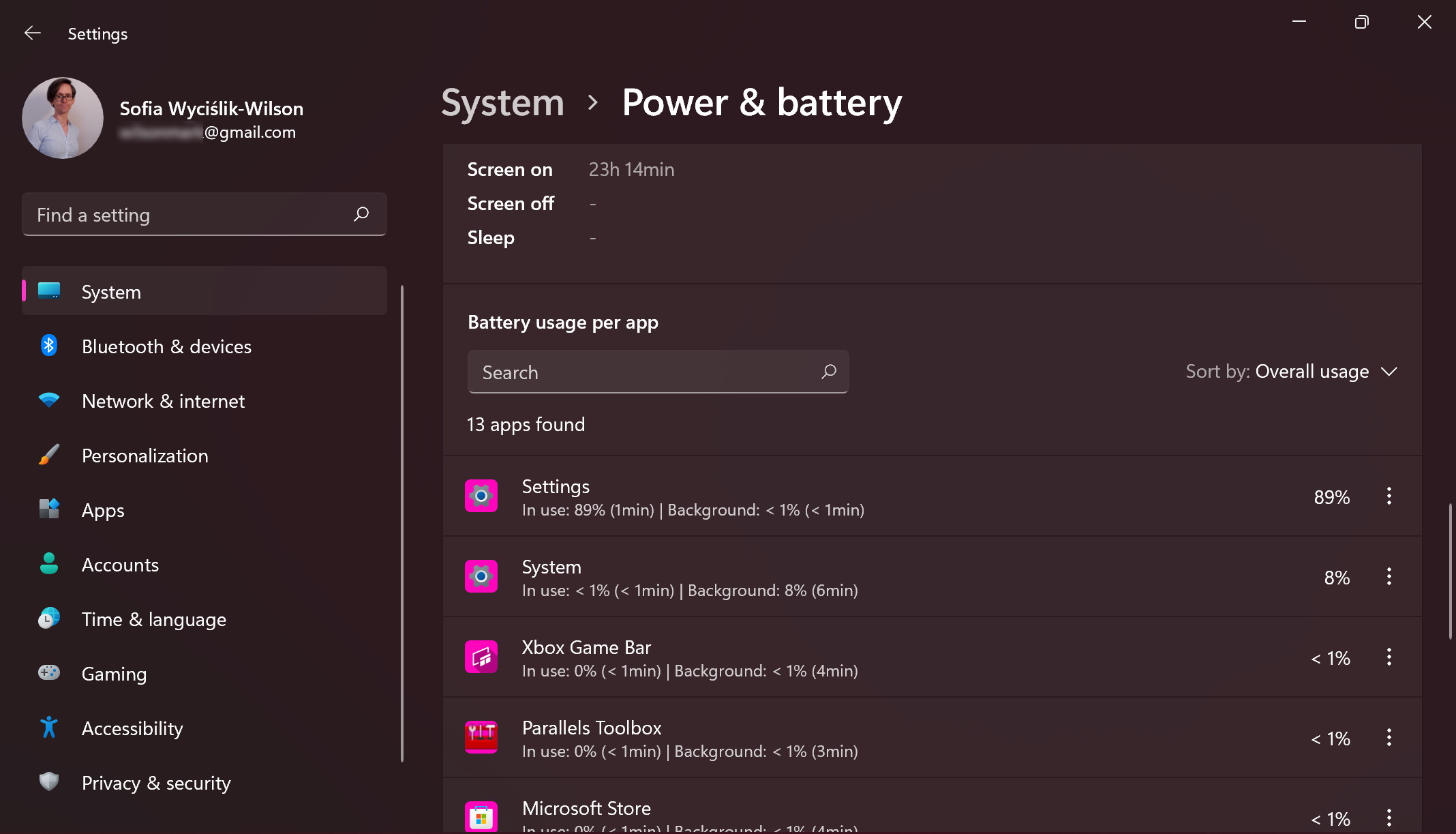 Windows 11 Power & battery screenshot