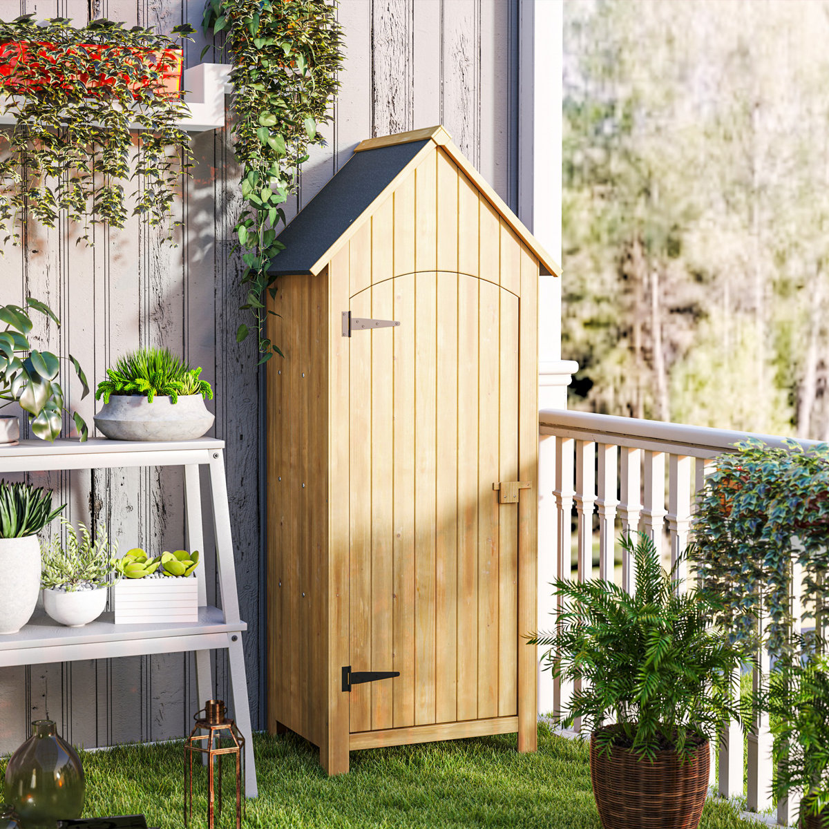 Brambly Cottage 3 Ft. W X 2 Ft. D Solid Wood Sloped Tool Shed | Wayfair.co.uk