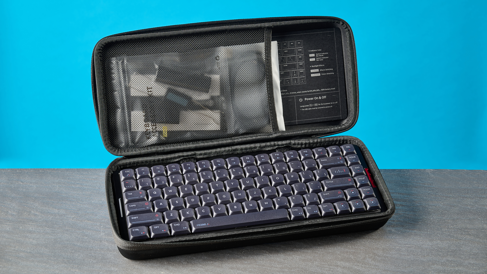 A black IQUNIX MQ80 mechanical keyboard