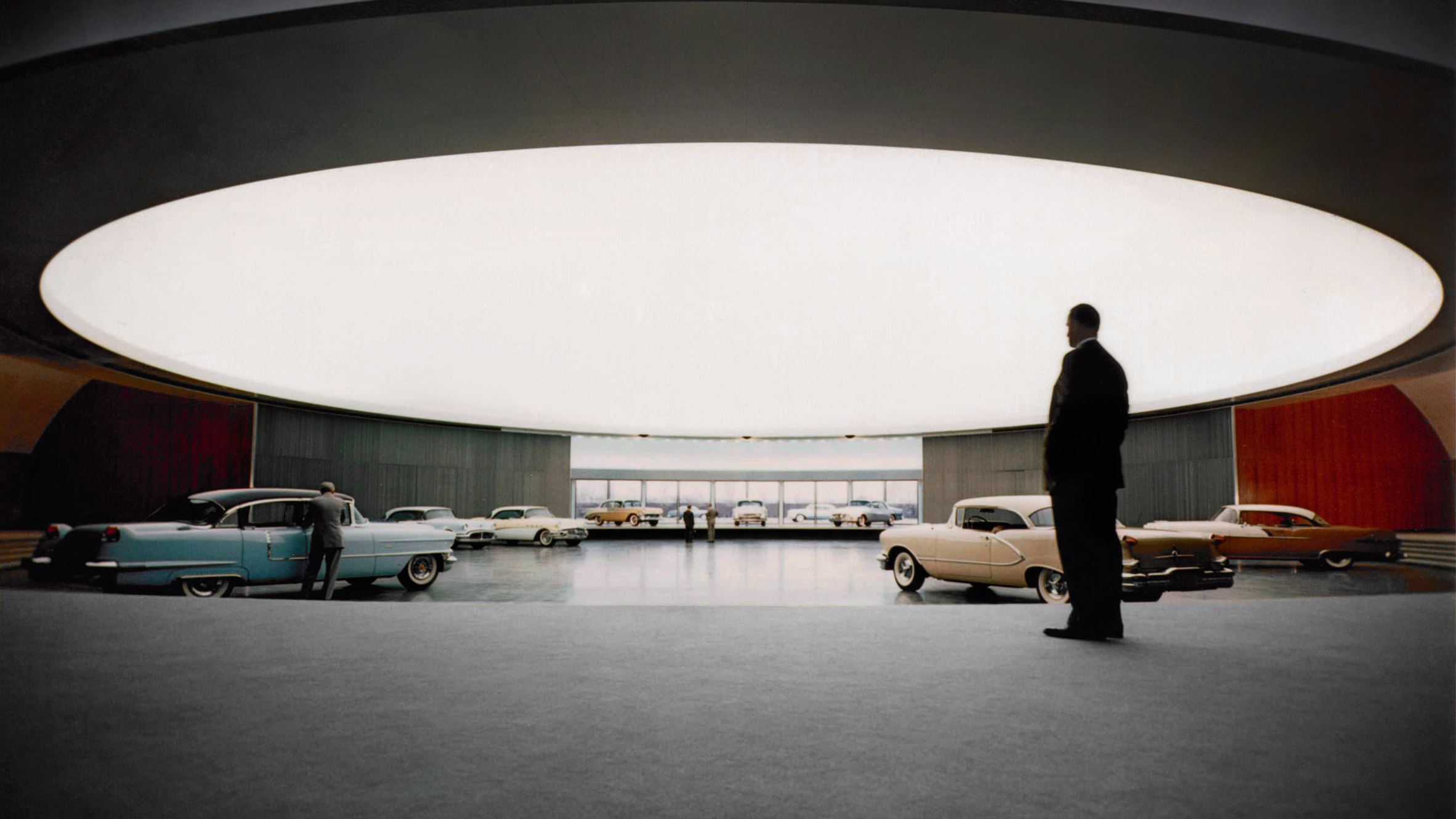 Inside the Design Dome, designed as indoor viewing space during the Michigan winters