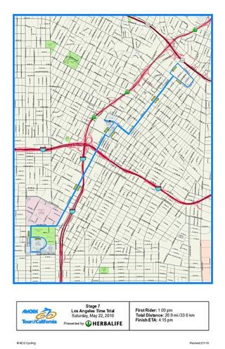 2010 Tour of California stage 7 map