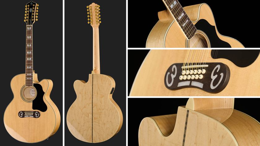 Harley Benton Custom Line King-12CE NT: the cutaway jumbo 12-string features an all-maple build, gold hardware and Fishman electronics