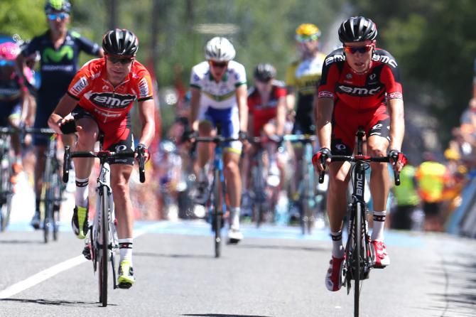 Cadel Evans avoided the mass-pile up at the end of today's stage