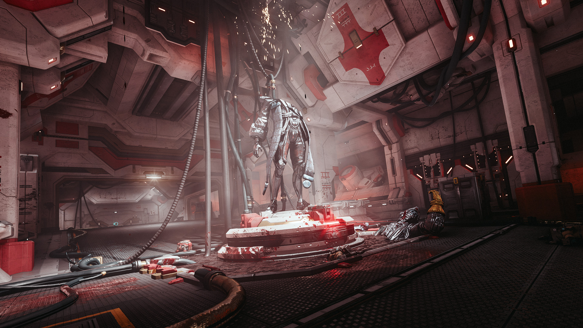 Promotional screenshot from sci-fi game Warframe Jade Shadows: Constellations.