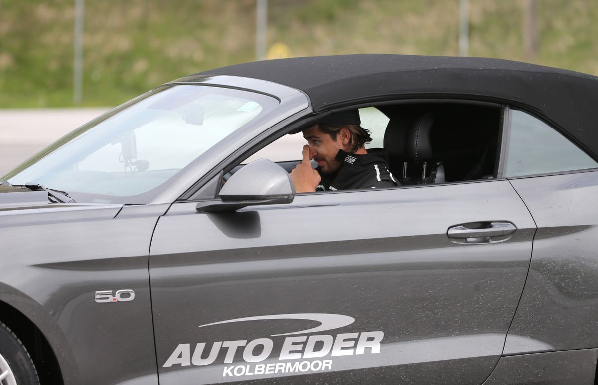 Peter Sagan after trying out his drifting skills