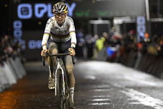 British Thomas Tom Pidcock crosses the finish line at the men elite race of the Superprestige Diegem 6th stage out of 8 in the Superprestige cyclocross cycling competition in Diegem Wednesday 28 December 2022BELGA PHOTO JASPER JACOBS Photo by JASPER JACOBS BELGA MAG Belga via AFP Photo by JASPER JACOBSBELGA MAGAFP via Getty Images