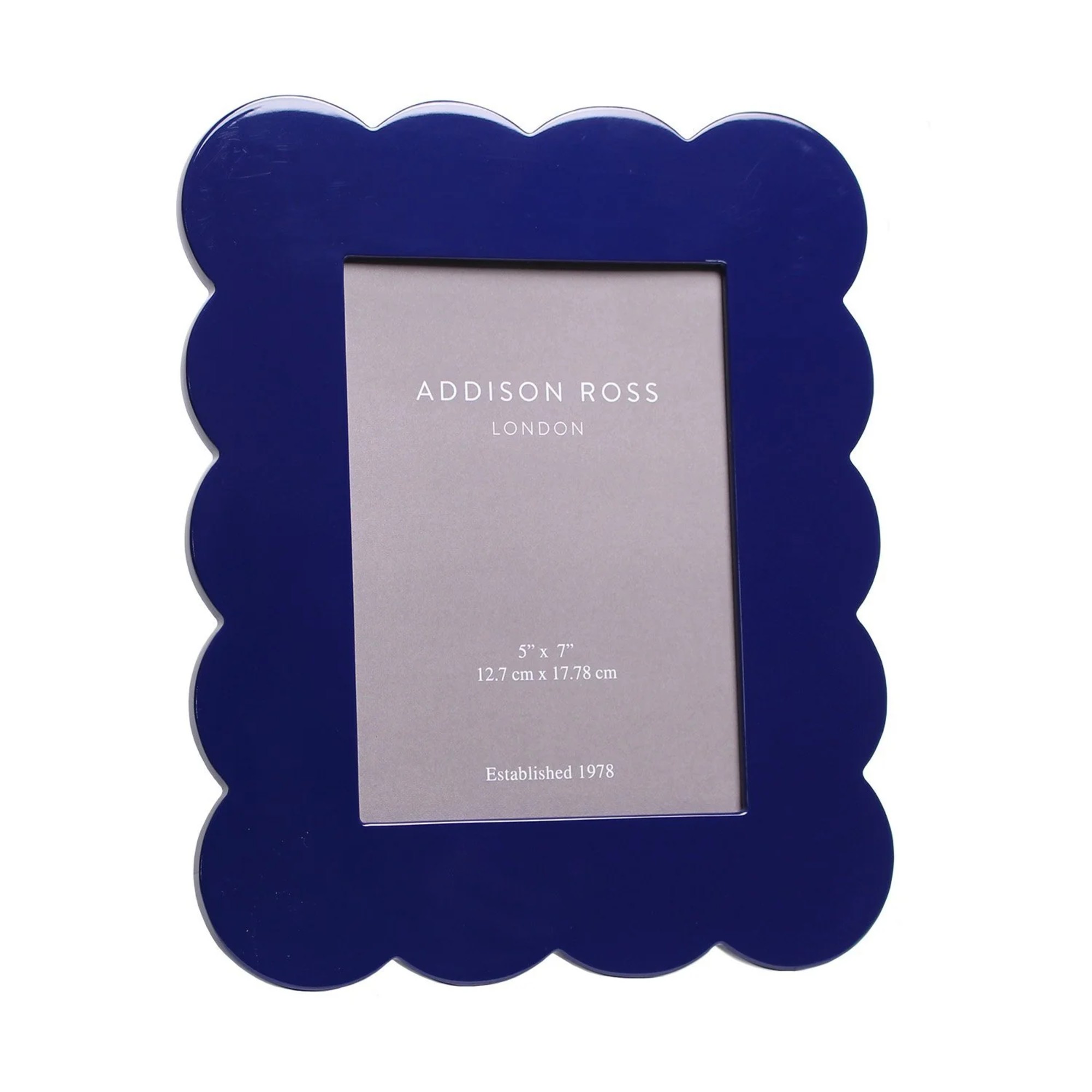 Addison Ross Navy Scalloped Lacquer Photo Frame
