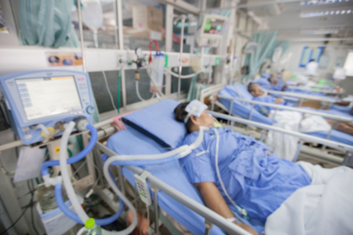 A patient in the ICU.