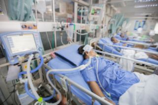 A patient in the ICU.