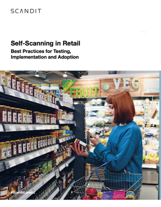 Woman shops with a self-scanner - best practices for self-scanning in retail and how to implement these practices - whitepaper