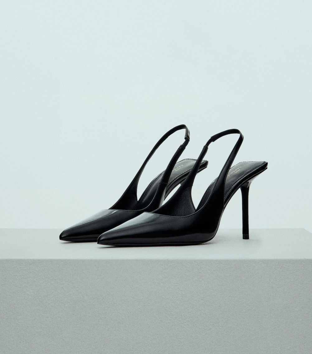 mango, Sling Back Leather Shoes - Women