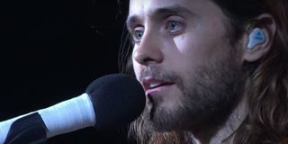 Jared Leto on tour with band Thirty Seconds to Mars
