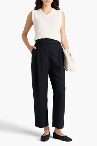 Cropped Woven Tapered Pants