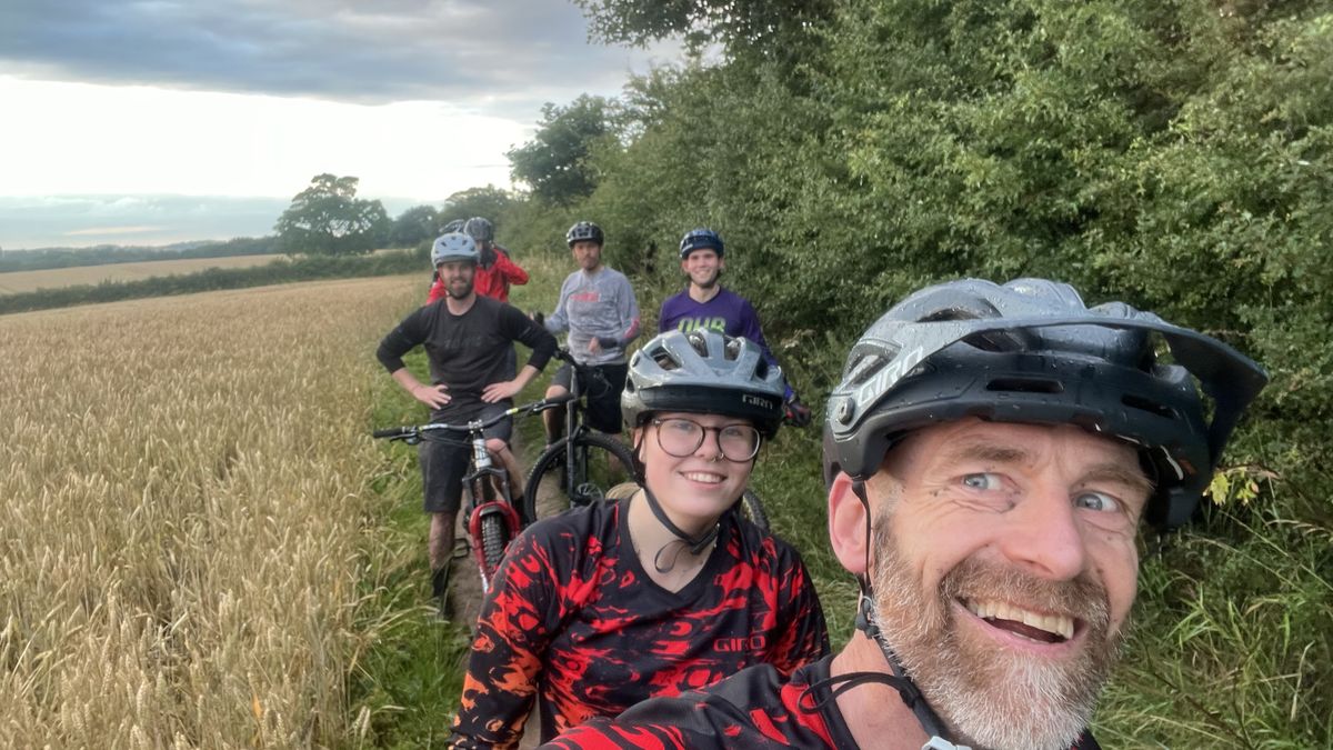 Riding group selfie