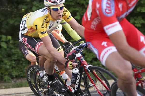 Nate English finished safely in the bunch and kept yellow