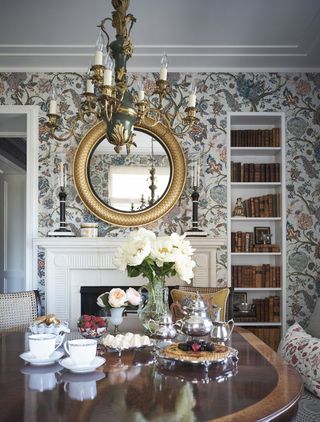 summer thornton - floral wallpaper dining room