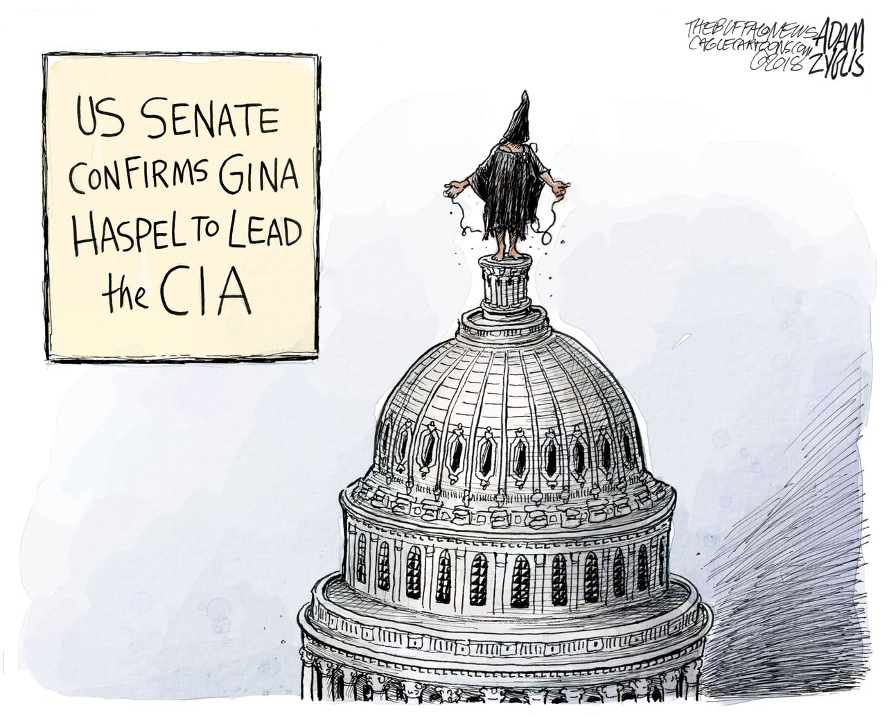 Political cartoon U.S. Gina Haspel CIA confirmation torture