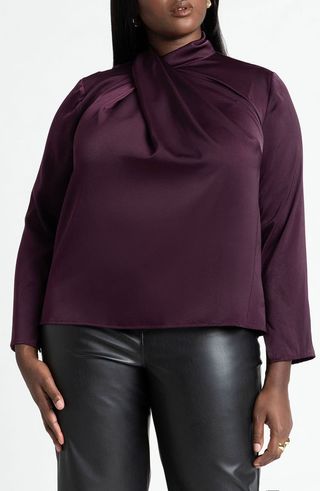 Cross Neck Satin Top