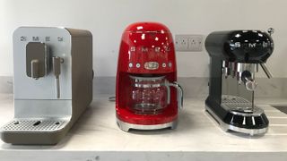 Smeg drip coffee maker between the smeg automatic machine and the espresso machine
