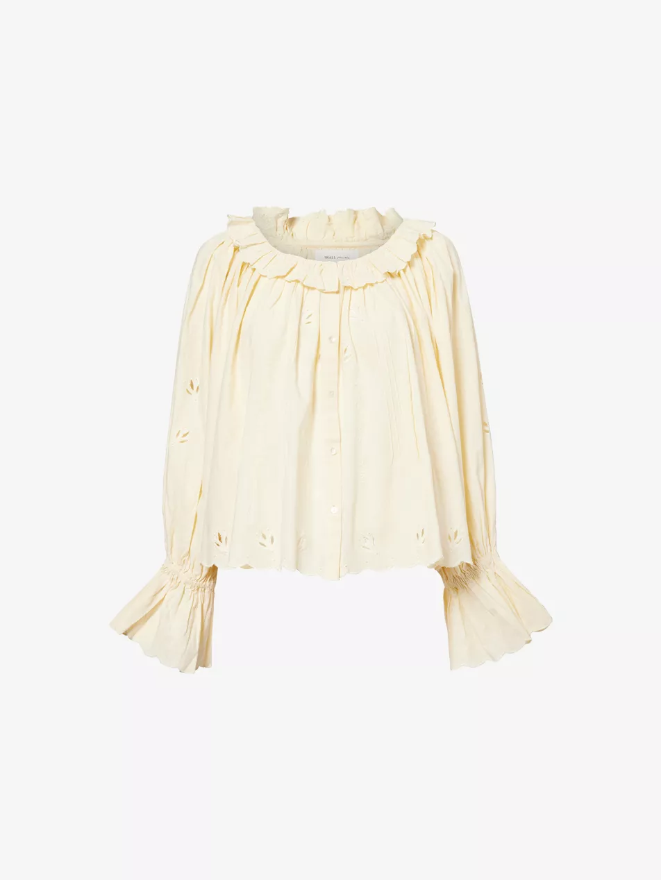 Fleury Embroidered Cotton and Linen Blouse - 8