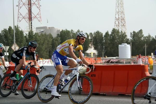 Tom Boonen (Quick Step) rides to the finish knowing he has lost the leader's golden jersey