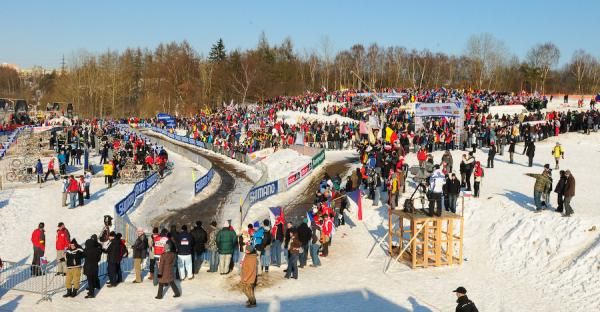 While the spectators had to deal with snow, the racers had mud and ice.