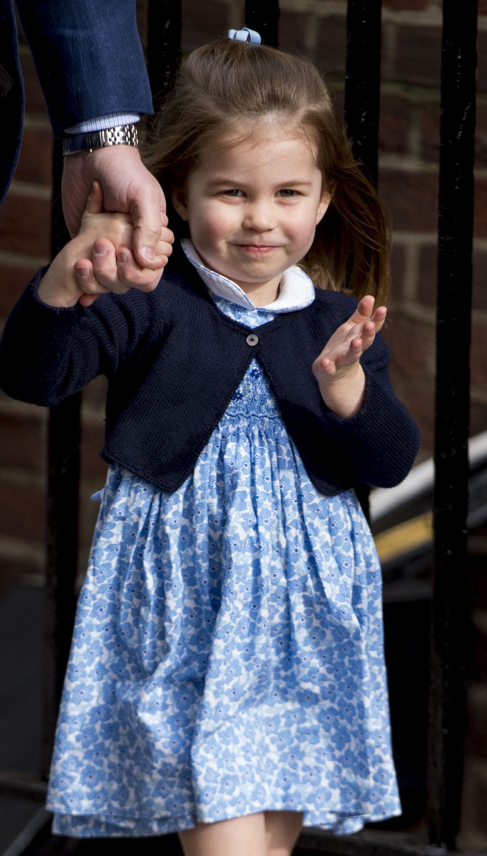 Princess Charlotte of Cambridge arrives with Prince William, Duke of Cambridge at the Lindo Wing on April 23, 2018 in London, England. (Photo by Mark Cuthbert/UK Press via Getty Images)
