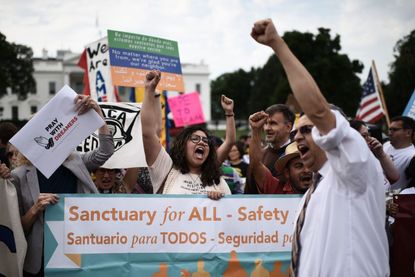 DACA supporters at a rally.