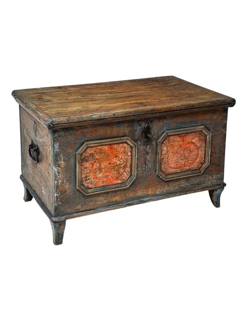 Southern German Painted Folk Chest, 1700s