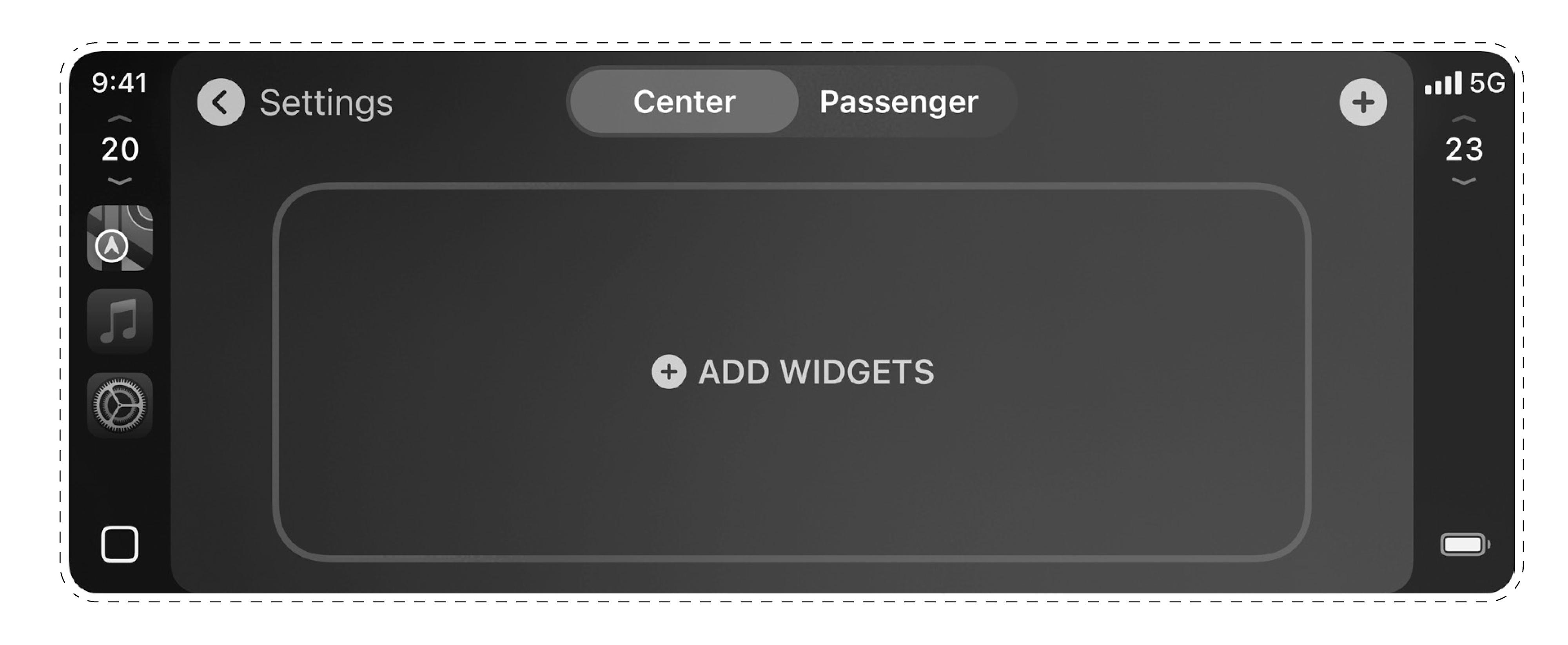 The purported design of a set of Apple CarPlay 2 widgets.